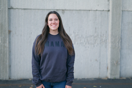 Mama (Black/Black) Crew Neck Sweatshirt