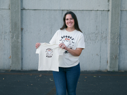 Spooky Mama Crew Cropped Tee (Ivory)