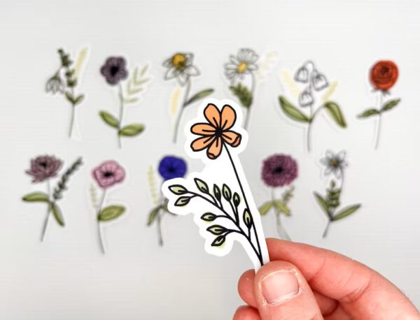 Birth Flower Waterproof Sticker